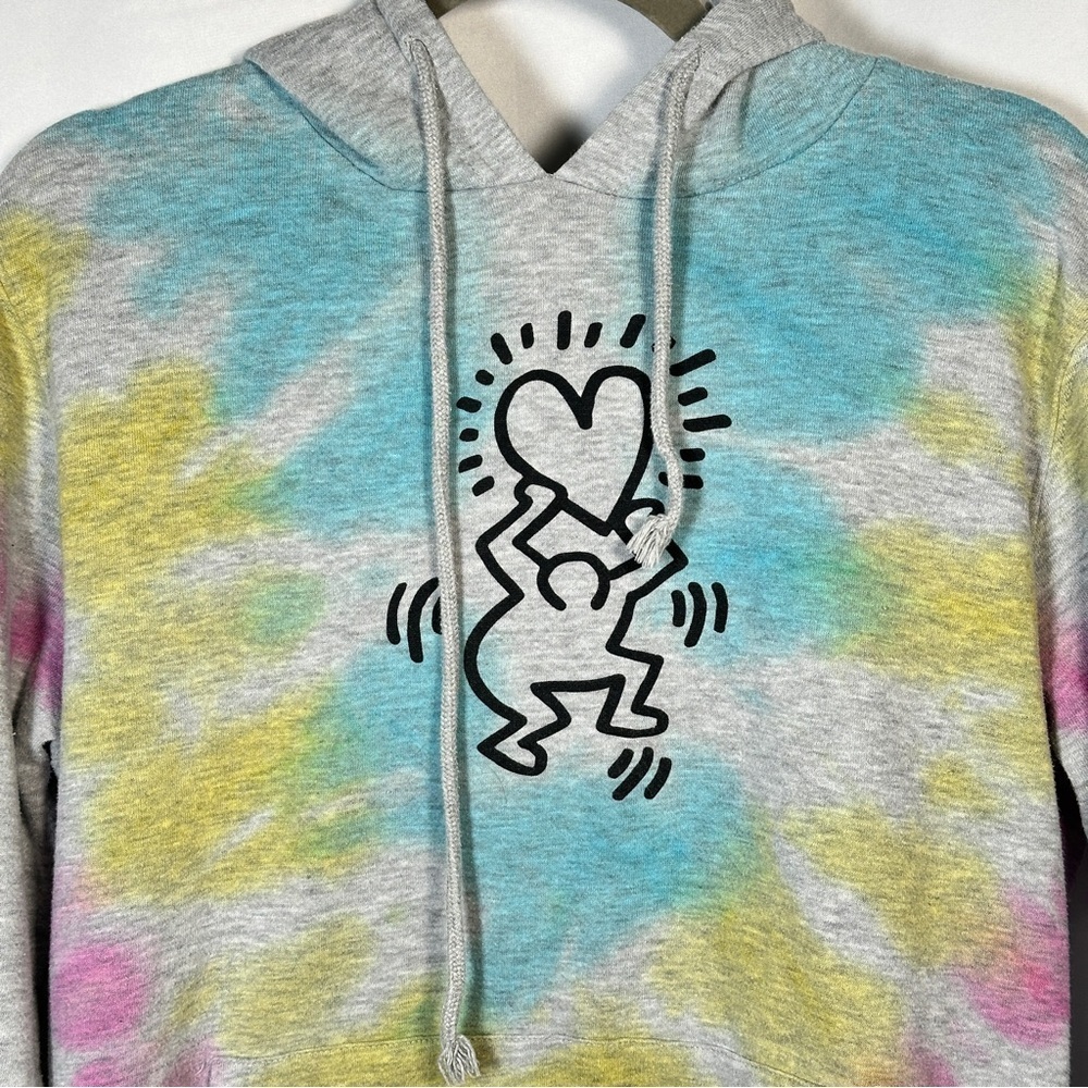 Keith Haring Tie Dye Graphic Hoodie Pop Art Medium - Picture 3 of 7